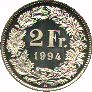 2 Swiss franc coin